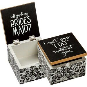 Can't Say I Do Without You  Will You Be My Bridesmaid Hinged Box Bachlorette NEW